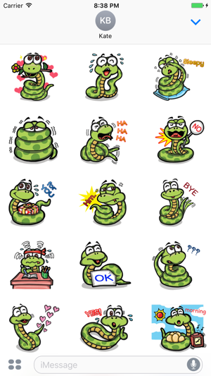 Funny Snake - Cute stickers for iMessage