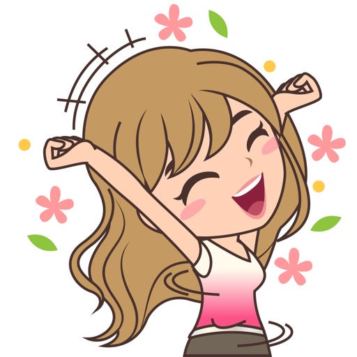 Cheerful Girl Sticker for iMessage by AMSTICKERS icon