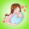 Pregnant Mommy & Baby ● Emoji Stickers Pack