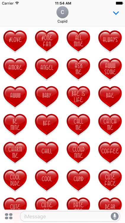 Conversation Heart Stickers for Valentines Day
