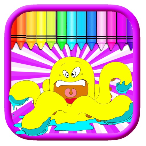 Sea Octopus Coloring Book Paint Game For Kids Free Icon