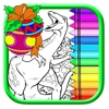 World Dinosaur Christmas Coloring Book Draw Game