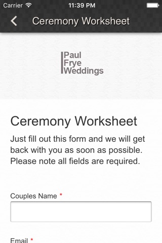 Paul Frye Weddings screenshot 2