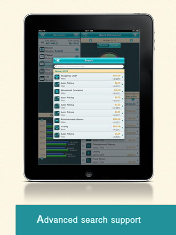 Quick Checkbook Pro for iPad - náhled