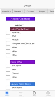 weekly house cleaning iphone screenshot 1