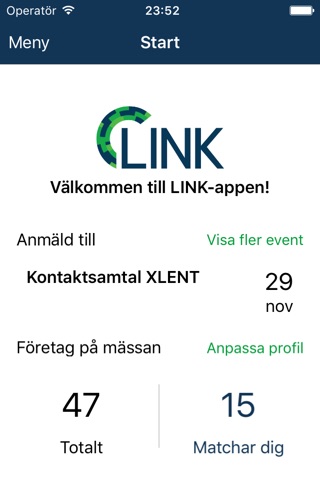 LINK-appen screenshot 4