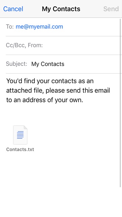 Save Contacts Email