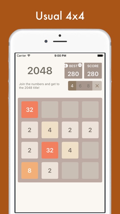 2048 Multi - 8x8, 6x6, 4x4 tiles in one app!