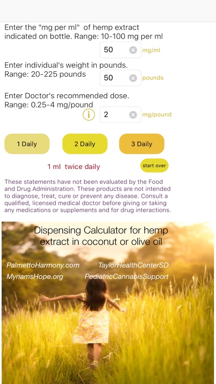 Hemp Dispensing Calculator