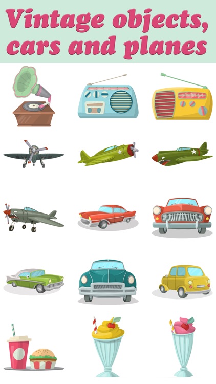 Pin Up Girl Sticker: Retro women, cars & warplanes screenshot-4