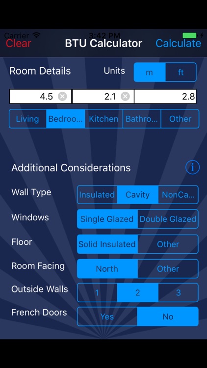 BTU / Radiator Calculator