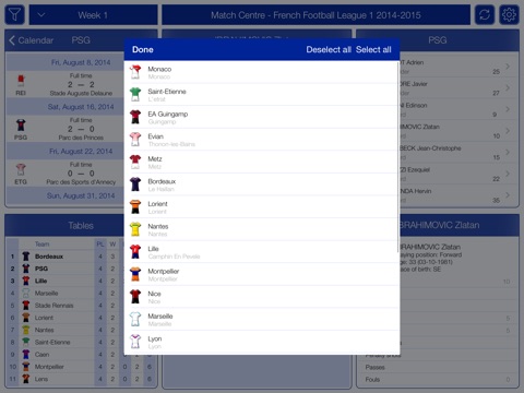 French Football League 1 2014-2015 - Match Centre screenshot 4