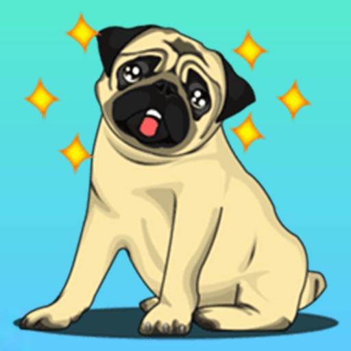 Sticker Pug Dog Child icon