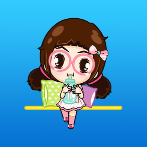 Animated The Girl with Glasses Sticker Pack icon