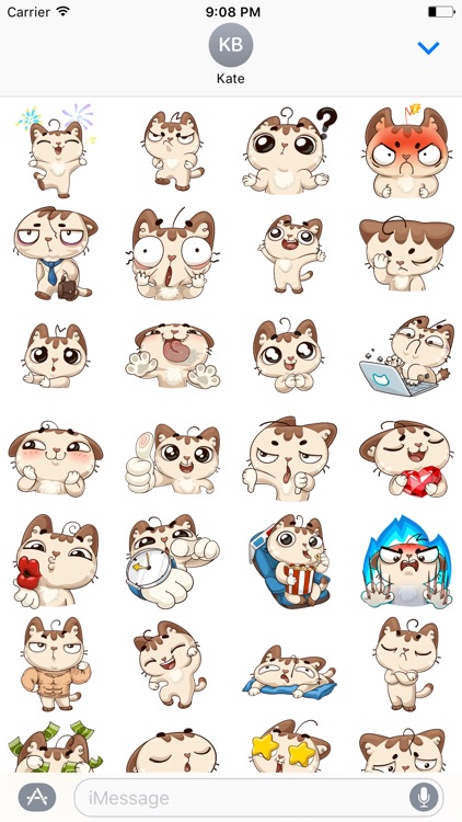 Oscar the cute kitten iMessage stickers