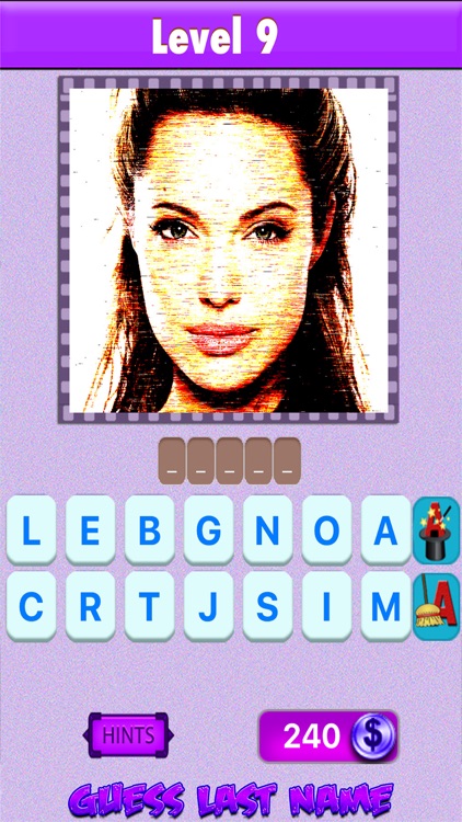 Top Celebrity Quiz Photo Trivia -guess famous tv & movie pop star icons last name