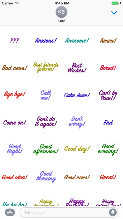 Expressios Multi-Colored Stickers for iMessage