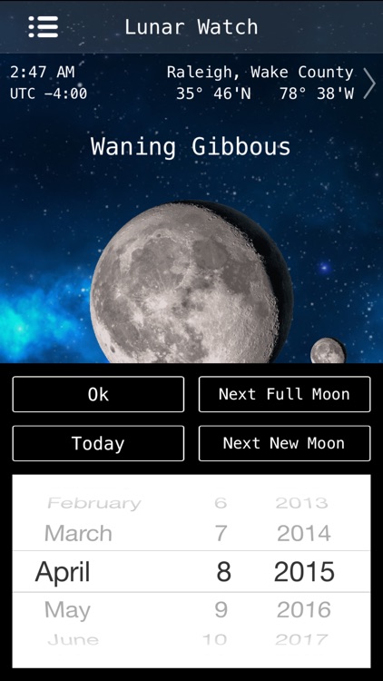 Lunar Watch Full moon phase calendar