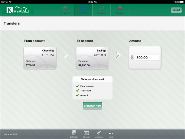 Katahdin Trust Mobile Banking for iPad screenshot-3