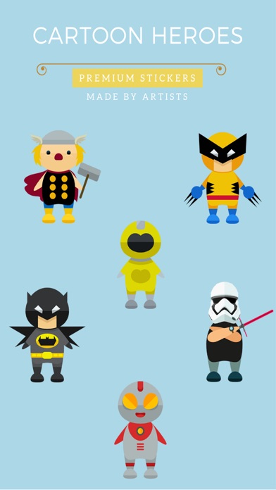 cartoon hero stickers - good and evil