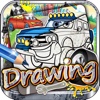 Drawing Desk Cartoon Cars Games to Coloring Book