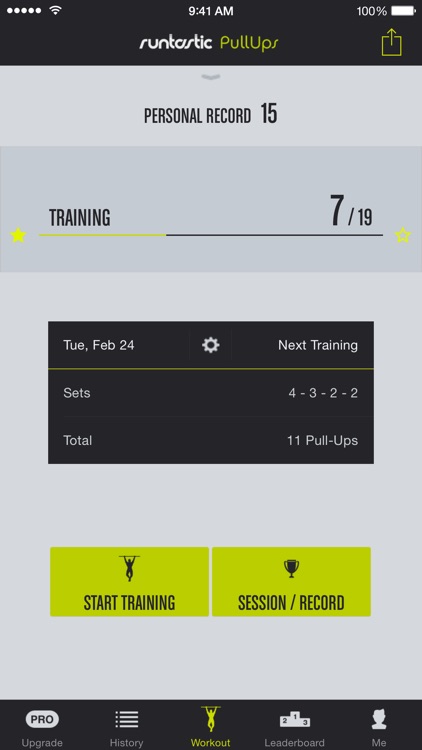 Runtastic Pull Ups Workouts, Counter & Trainer