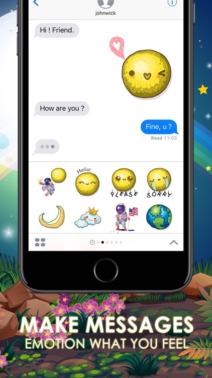 The Moon Emoji Stickers Keyboard Themes ChatStick