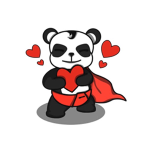 Panda Super Man Sticker Icon
