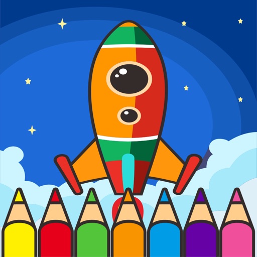 coloring book rocket ship learning tools for kids by Suttar Tarasri