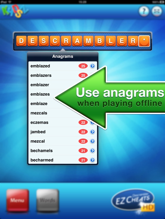 EZ Cheats for Scrabble® and Words with Friends HD screenshot-4
