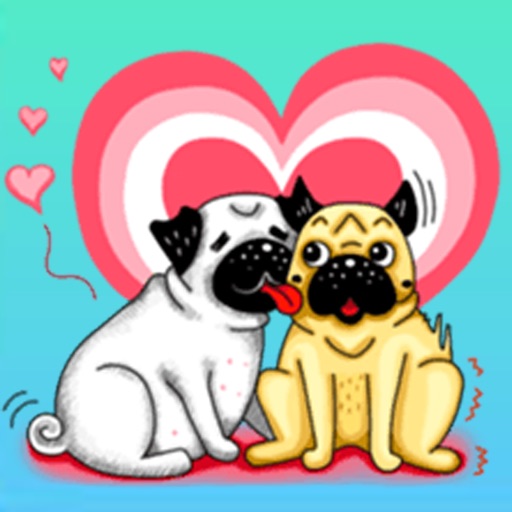 Sticker Pug dog icon