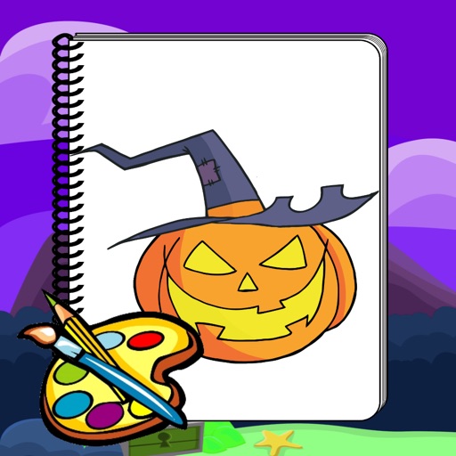 Drawing Painting Kid Game: Happy Halloween Day Icon