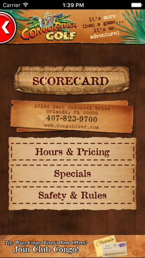 Congo River Golf Scorecard App