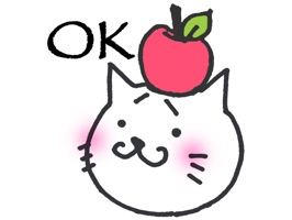 Kitty Cat Mayuneko has cute stickers for use in your messaging