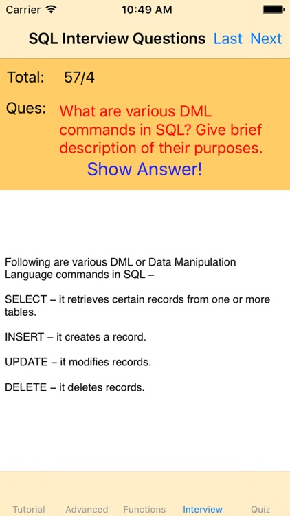 Learn SQL-tutorial|Advanced|Interview|Quiz|Manual screenshot-4