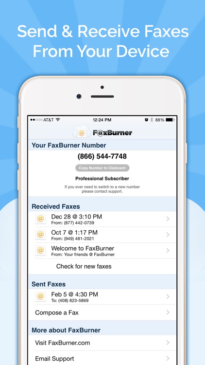 Fax Burner - Send & Receive Faxes screenshot-0