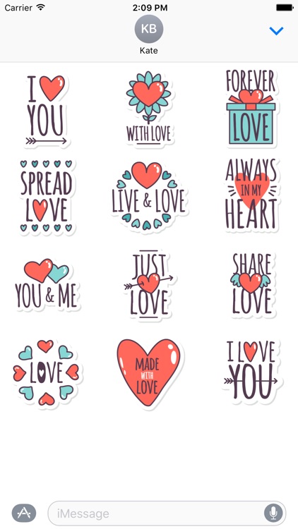 I Love You - Heart Stickers