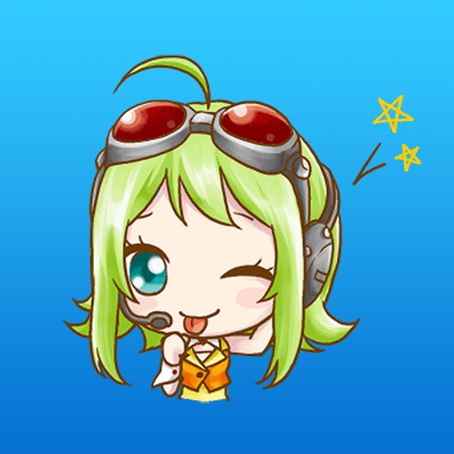 A Cheerful Girl with Green Hair Stickers