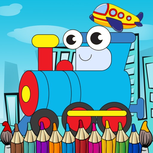 Vehicle coloring book free crayon games for kids iOS App