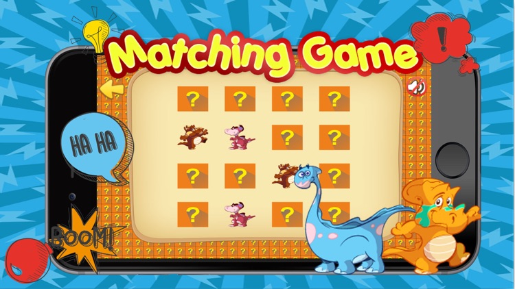 Dinosaur matching remember game preschool matching