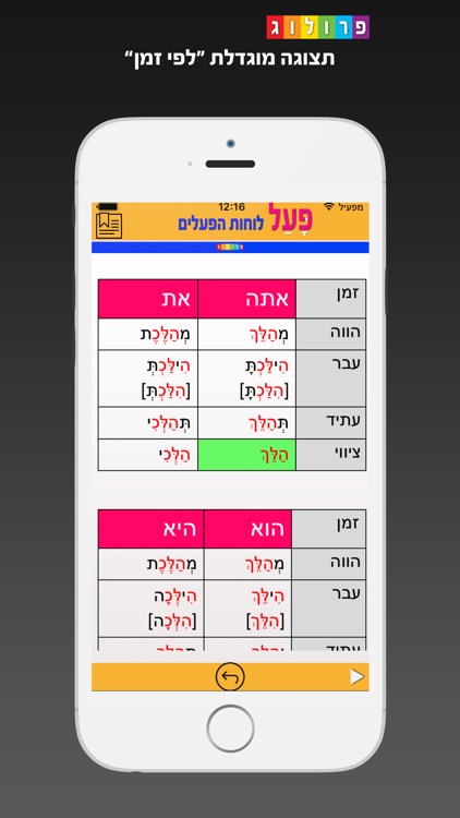 הפעלים בעברית | פרולוג screenshot-3