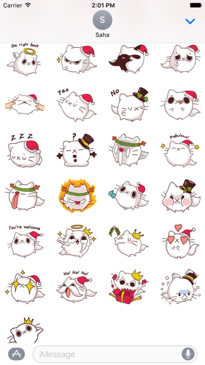 Cat Winter Christmas Stickers