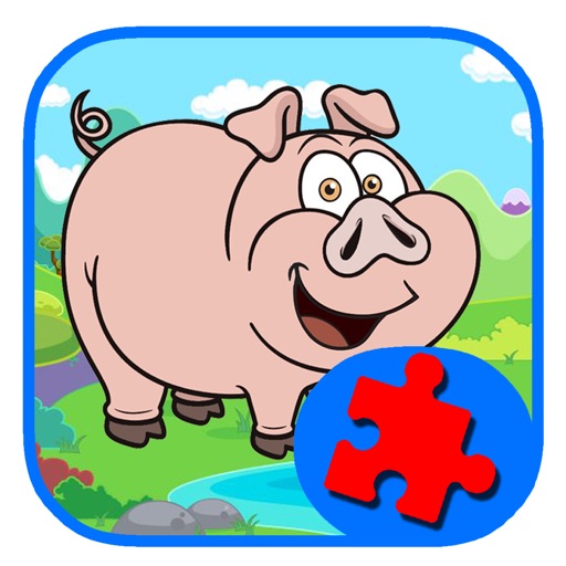 Cowardly Pig Jigsaw Game Puzzle Funny For Kids icon