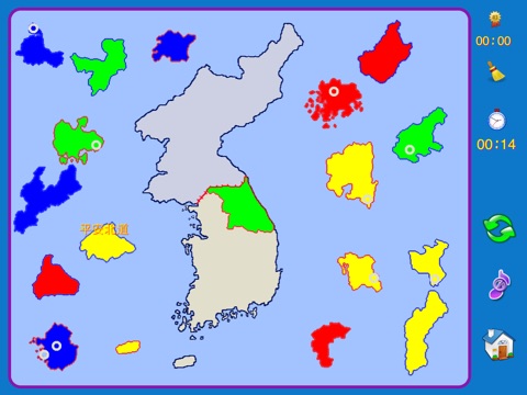 Korean Peninsula puzzle map screenshot 2