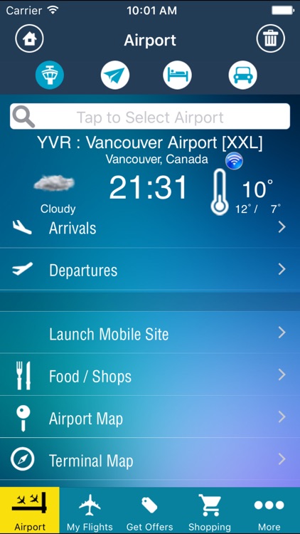 Vancouver Airport + Flight Tracker