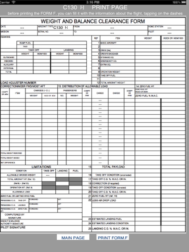 weight and balance c130h on the app store weight and balance form