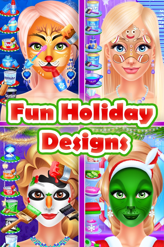 Christmas Face Paint Party - Kids Salon Games screenshot 4