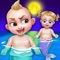 Mermaid newborn twins baby care