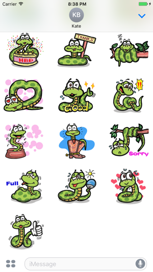 Funny Snake - Cute stickers for iMessage(圖3)-速報App