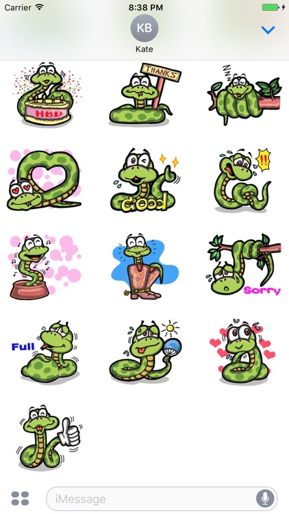 Funny Snake - Cute stickers for iMessage